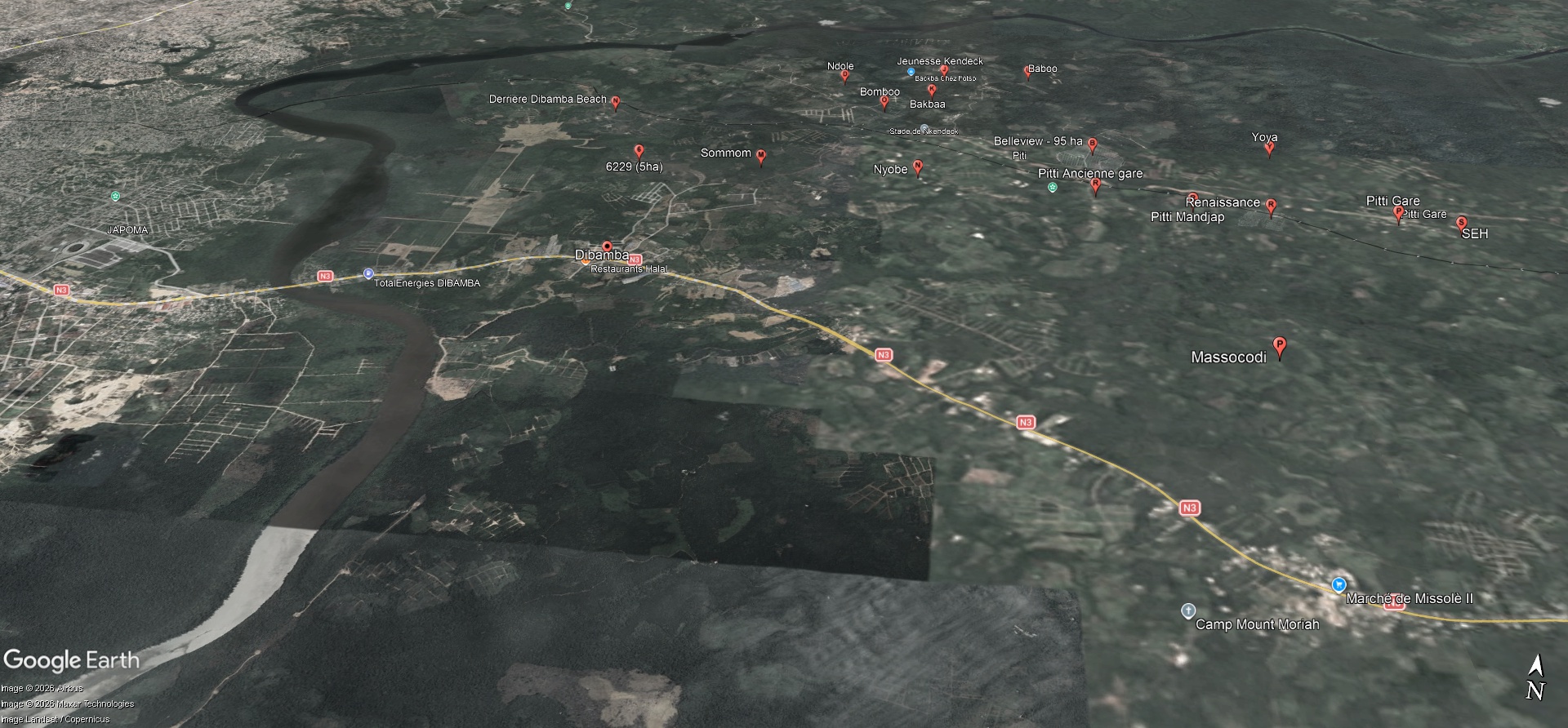 Carte localisation Berkailand — périphérie Douala
